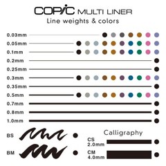 Markers Multiliner Sepia Pigment Based Ink, 4-Piece Set