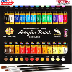 24 Colors Acrylic Paint Set DIY Model Hobby Art Painting Kit