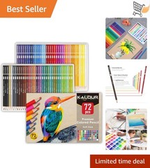 72 Count Colored Pencils Set Soft Core Vivid Colors for Adults Kids Drawing
