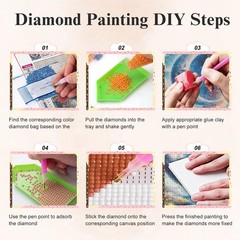 5D Diamond Painting Kits for Adults, Sun and Moon Face Landscape Diamond Art for