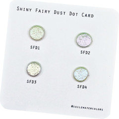 Handmade Watercolor Paints – Shiny Fairy Dust Dot Card (4 Colors). Color Shift,
