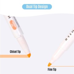 WorkSmart Supplies 5 Colors Dual Tip Highlighter Pens Broad Chisel and Fine