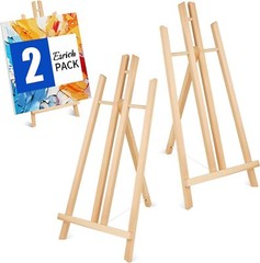 ESRICH 2pcs 17 Inch Tabletop Easels, Easel Stand for Painting,Tripod, WOOD