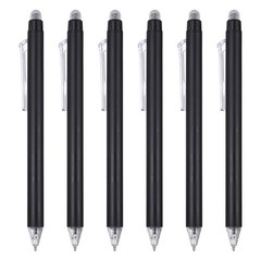 6Pcs 0.5mm Fine Point Retractable Erasable Gel Pens, Black