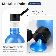 Metallic Acrylic Paint Set , 14 Colors Large Acrylic Paint Bulk, Non