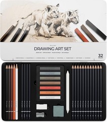 String & Space Artist’s Drawing Set – 32pc Art Set for Adults 12 Graphite Pencil