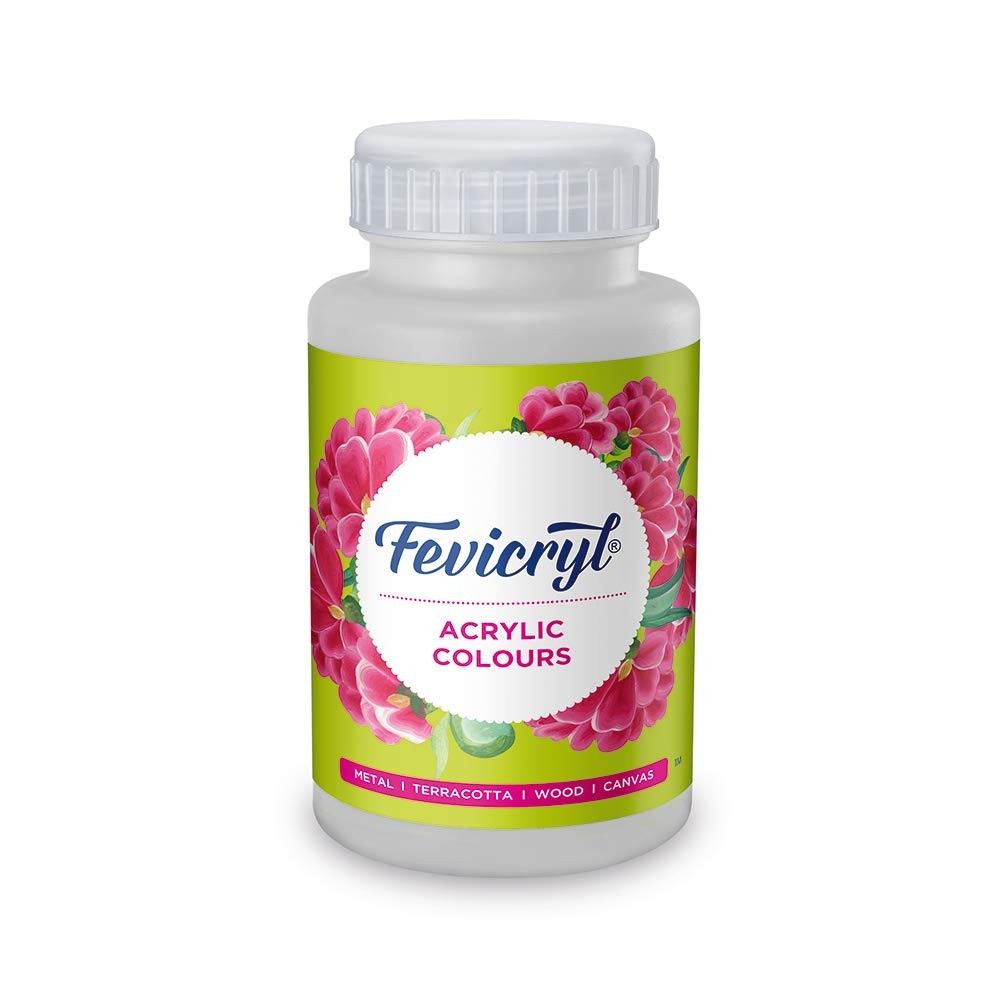 Fevicryl Acrylic Colour White 500ml | Art & Craft, DIY, Rich for Canvas, Wood