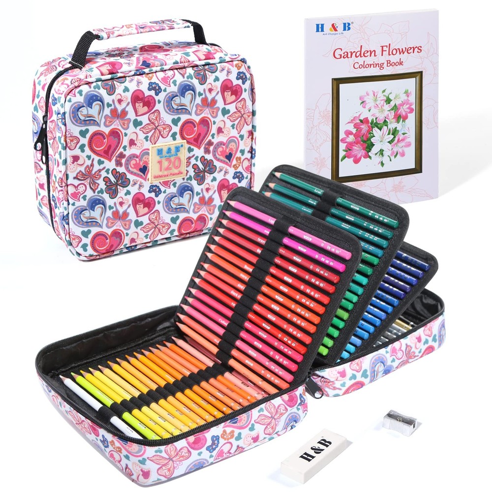 120 Colored Soft-Core Coloring Pencils Set with Storage Bag for Art and Crafts