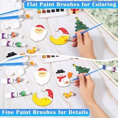 Quality Bulk Paint Brushes – 50 Pcs Small Flat & Round for Various Techniques