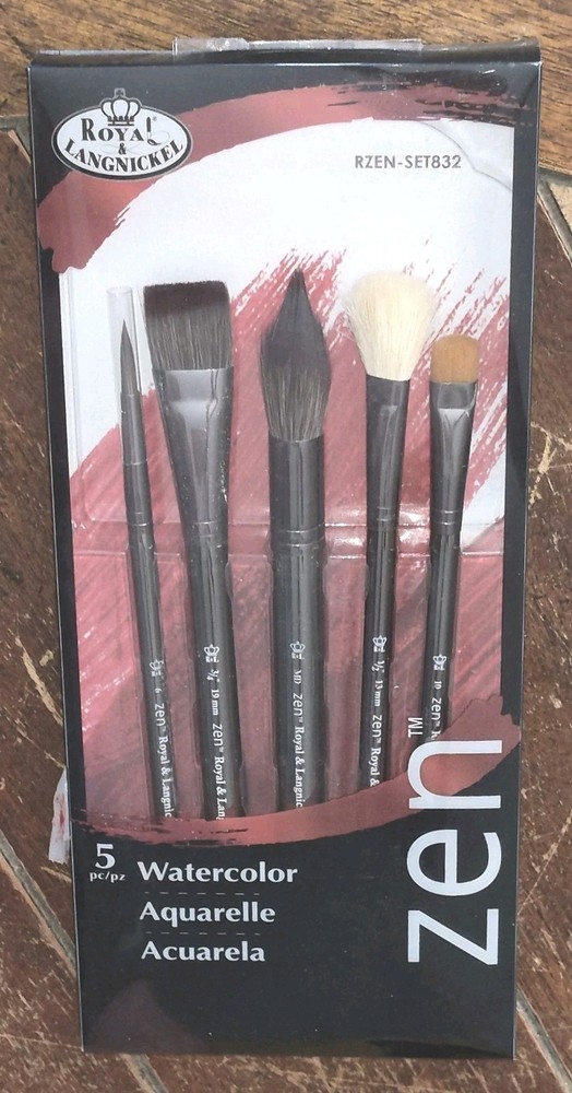 Royal & Langnickel ZEN 5pc Watercolor Paint Brushes #RZEN-SET832