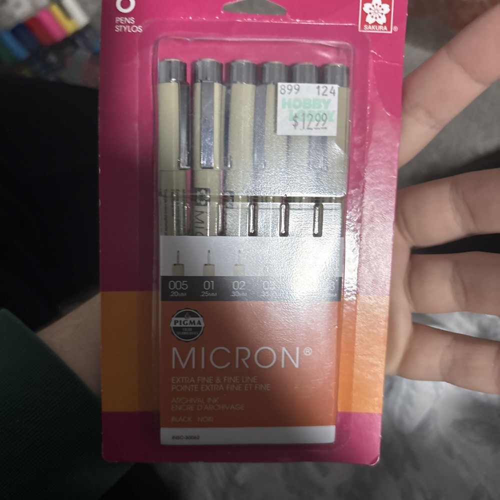 Sakura Pigma Micron Black Pens 6 Count Set 30062