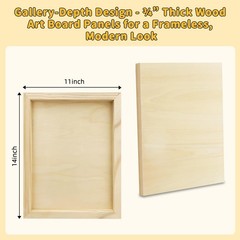 4 Pack 11×14 Basswood Paint Pouring Panels for Acrylic Oil Resin Art