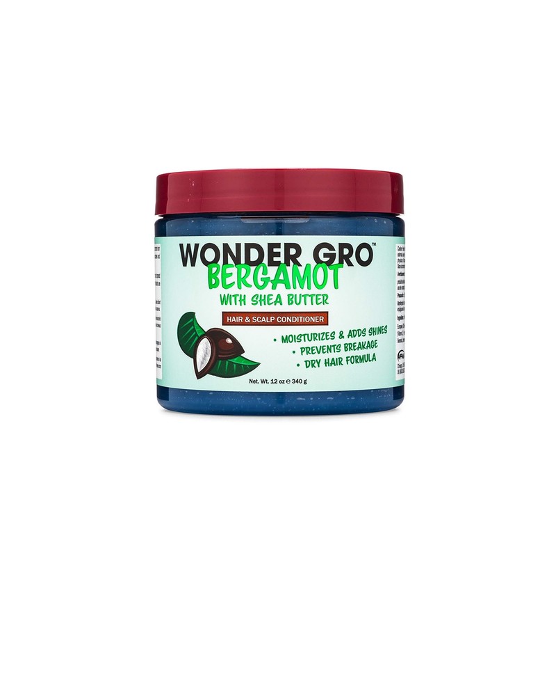 Wonder Gro Bergamot with Shea Butter Hair Grease Styling Conditioner, 12 fl oz