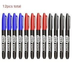 6Pcs Permanent Marker Set, Dual Tip Fine & Broad 1.5mm, Waterproof Ink Pens