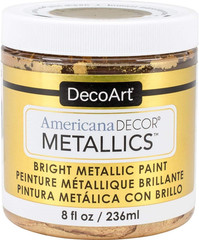 Americana Decor Metallics 24K Gold – 8Oz Metallic 24K Gold Acrylic Paint – Water