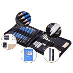 H & B 33 Pieces Drawing Pencils Set, Sketching Pencils Set & Drawing Kit, Includ