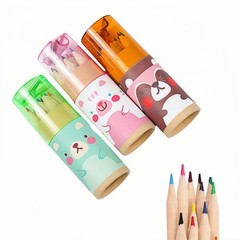 3-Pack Mini Portable Colored Pencils Set – 12 Colors Each (36 Total) with Bui…