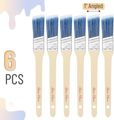 Paint Brushes 6-Pack Angle Brushes in Assorted Sizes for All Latex and Oil Paint