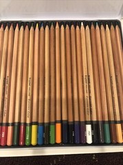 Lot Of 24 Bruynzeel Holland Expression Watercolor Pencils In Tin Nice Preowned