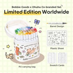 Ohuhu x Bobbie Goods Alcohol Marker Set 48 Colors Dual Tip Brush Fine Limited