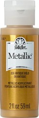 FolkArt K658 Paint Acrylic Metallic, 2 Fl 2 Oz (Pack of 1), Antique Gold