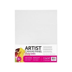 6 Pack 11×14 Inch Cotton Canvas Panels Acid Free White Art Canvas Boards for