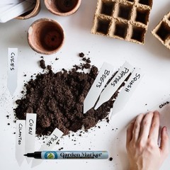 2 Pack Garden Marker Pen Permanent Markers Black UV Fade Resistant Marker Pen…