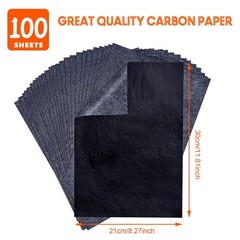 100 Sheets Copy Paper,Black Carbon Transfer Tracing Paper, for Drawing