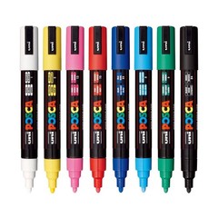 8pk PC-5M Water-Based Paint Markers, Med Point 1.8-2.5mm, Assorted