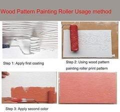 2-Piece Rubber Empaistic Wood Pattern Roller & Graining Tool for DIY Home Decor