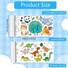 Drawing Roll Paper, 2 Rolls Coloring Paper Rolls, Sticky Paper,DIY Painting D…