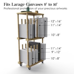2 Tier Art Storage Rack, Art Canvas Storage, Art Drying Rack, Canvas Boards R…