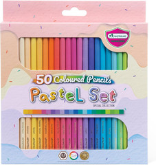 Pastel Colored Pencils 50 Colors for Kids and Adults Coloring
