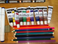 Lot Of 130 ARTSKILLS Acrylic Oil Pastel Supplies Some New Some Used