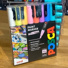 🟢 2 x Uni Posca Paint Markers Pens Art Fine Tip Pastel Colours PC-3M (Set of 8)