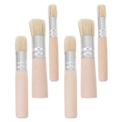 6pcs Wooden Stencil Paint Brushes: Pig Bristle Brush Set for Painting Crafts