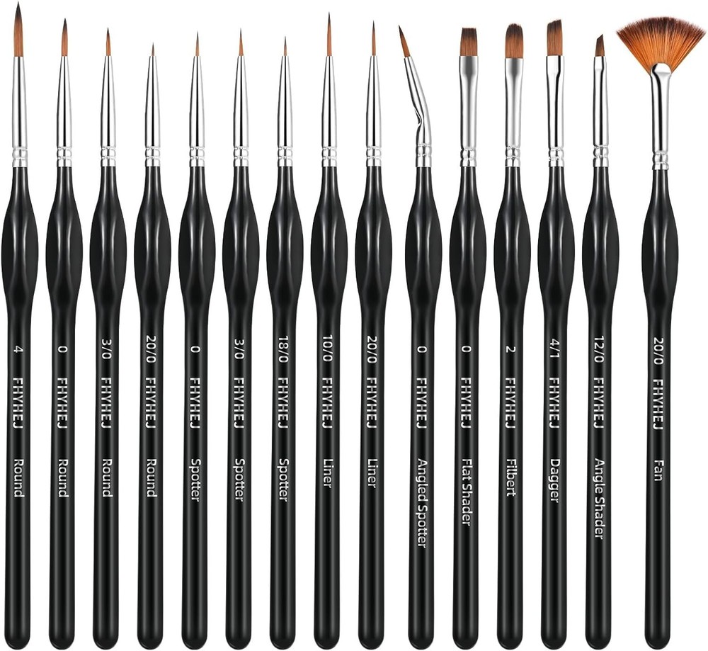 15PCS Detail Paint Brushes Set,Miniature Paint Brushes for Fine Detailing, Art P