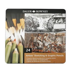 Daler Rowney Artists Sketching & Graphic Pencils – 24 Tin Set