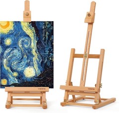 VISWIN 25″ H-Frame Tabletop Easel for Painting, Adjustable Beech Wood Table Top
