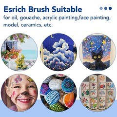 Acrylic Paint Brush Set, 24Pack/240Pcs Paint Brushes, Nylon Brush Head for Oi…