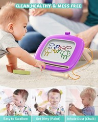 Kikapabi Magnetic Drawing Board Toddler Learning Toy, Purple – 1, 2, 3 Year Old
