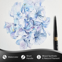 3100ST4 Black Velvet Voyage Travel round Paint Brush for Watercolor, Detail and