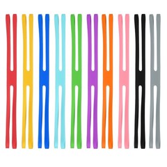 8 x 0.6 Inch 10 Pcs Silicone Elastic Rubber Wrapping Bands, Multi-Colors