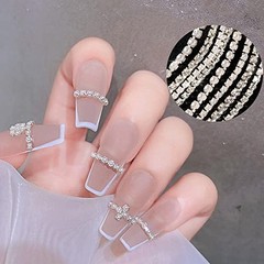 Rhinestones Chain – Gold Silver Pearl AB Colors – 3D Nail Art
