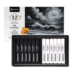 Artecho Oil Pastels Set of 12 PCS, 6 White 12 Count (Pack 1), Multicolor