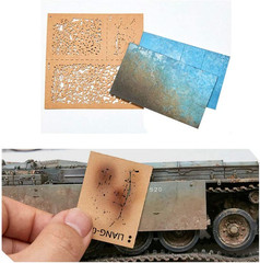1Set DIY Decoration Weathering Airbrush Stencils Tools for 1/35 1/48 1/72 Scale