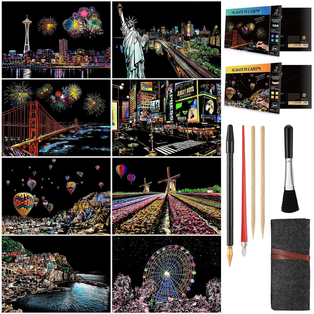 Scratch Painting Kits for Adults & Teens, 11.6 x 8.3 inches, America / Europe