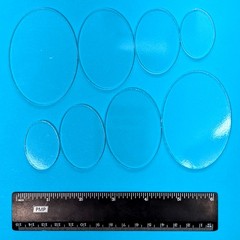 Clear Fusible Precut Ovals COE 96 Glass Blanks – 4 Sizes Available