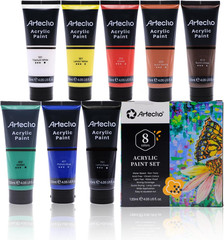 Professional Acrylic Paint Set, 8 Primary Colors (120Ml / 4.05Oz) Tubes, Art Cra