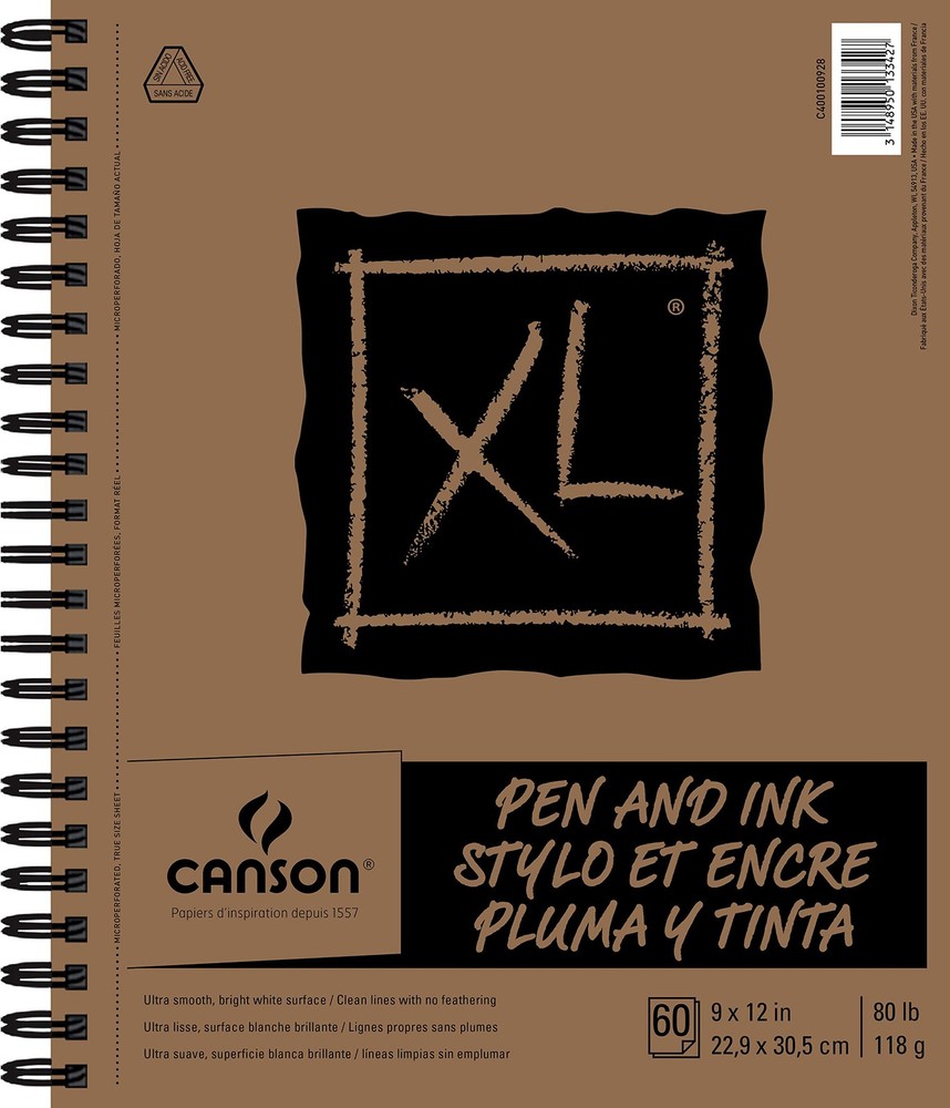 XL Series Pen & Ink Paper Pad 9×12-Inch White Smooth Surface 60 Sheets